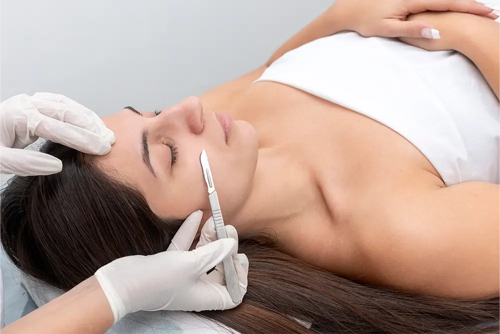 Dermaplaning treatment involves scraping away dead skin with a SCALPEL is  not for the faint-hearted